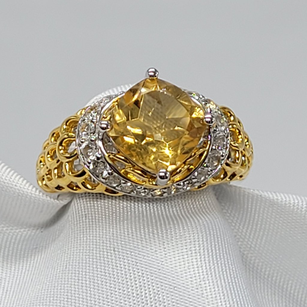 Victoria Wieck 925 Citrine 2-Tone Ring